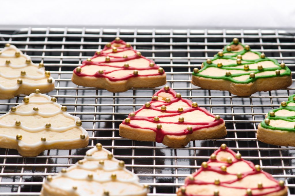 christmas cookies on the backing tray